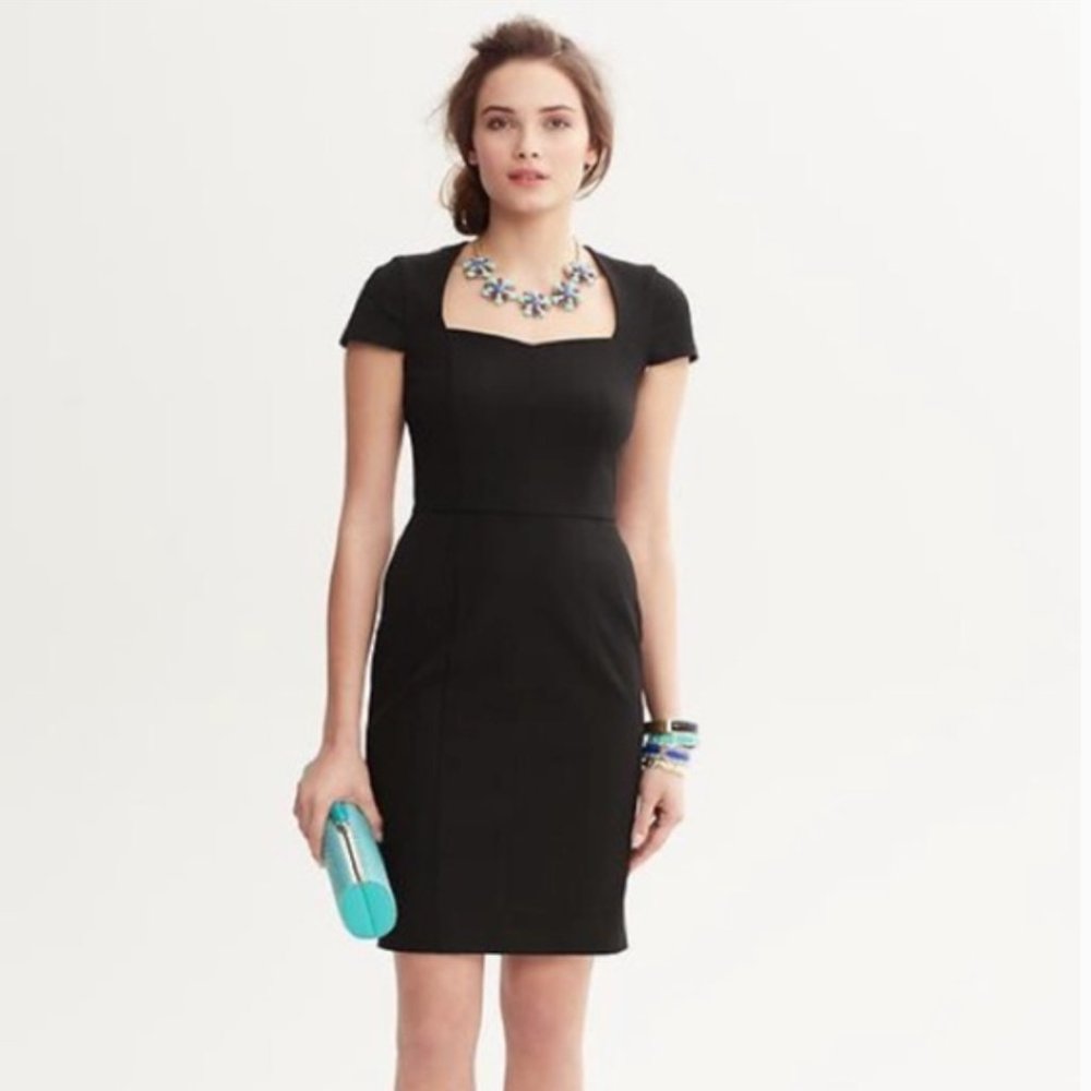 BANANA REPUBLIC Sloan Cap Sleeve Sexy Black Dress